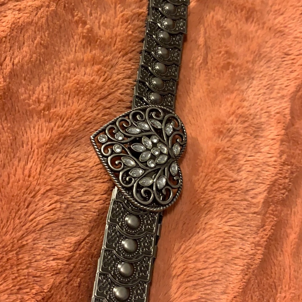 Metal Heart Belt - Elasticized w/jewels